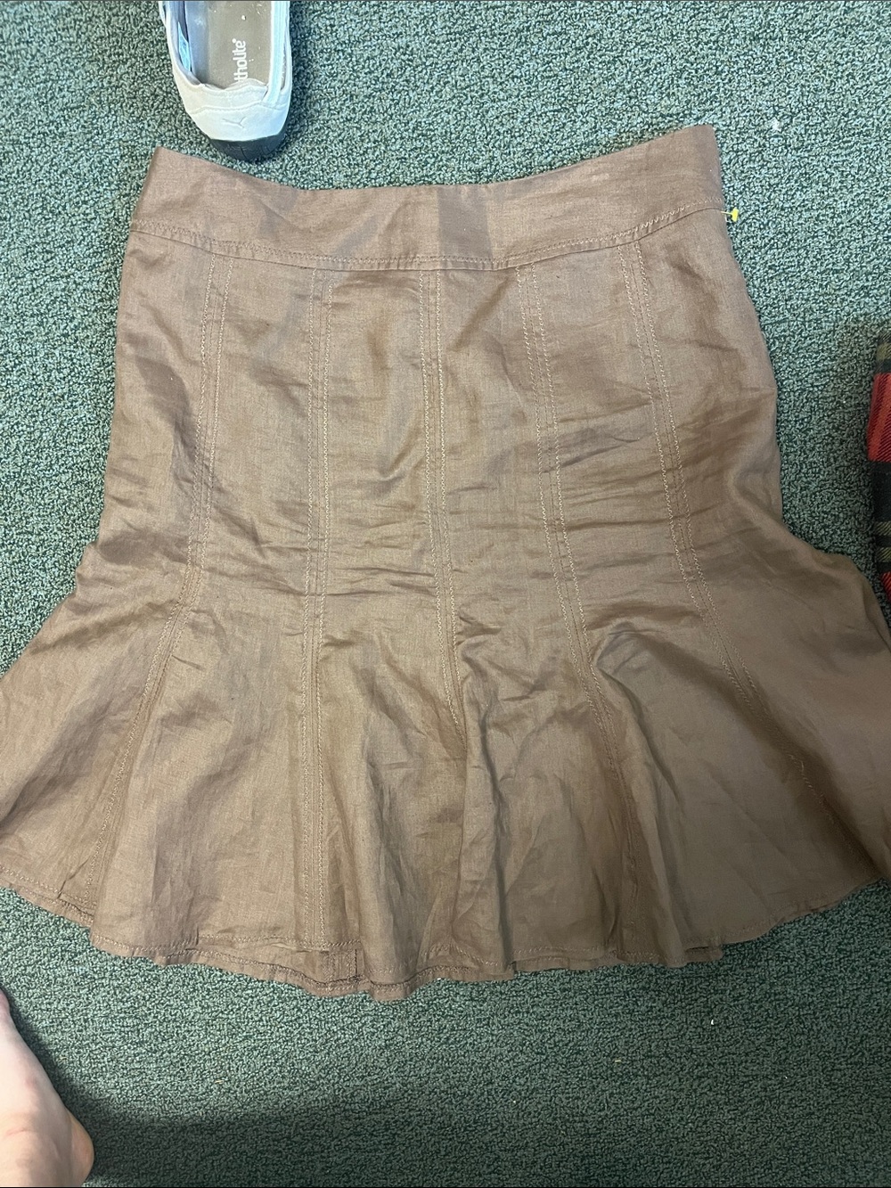 Willi Smith Brown A-Line Flared Skirt